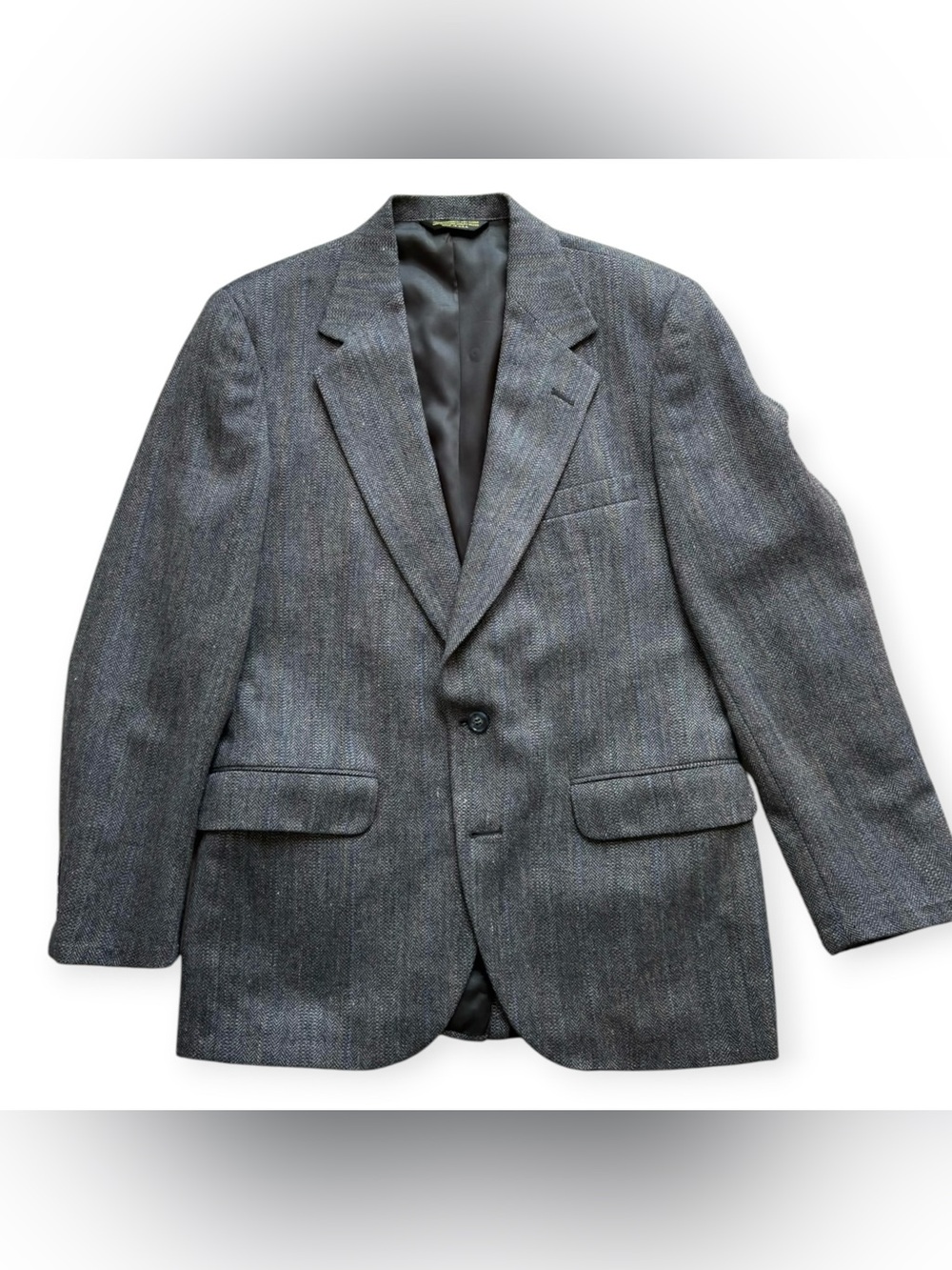 Deansgate VTG Tweed Jacket 42R Mens Herringbone 100% Wool Marled Blazer USA